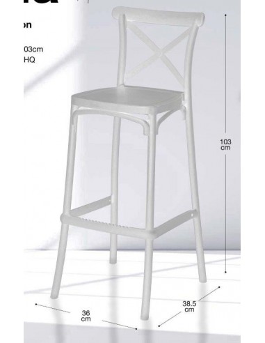 SGABELLO ALTO CON SCHIENALE BIANCO... SGABELLO ALTO CON SCHIENALE BIANCO...