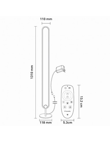 LAMPADA D'ATMOSFERA RGB-CCT ALLUMINIO LAMPADA D'ATMOSFERA RGB-CCT ALLUMINIO