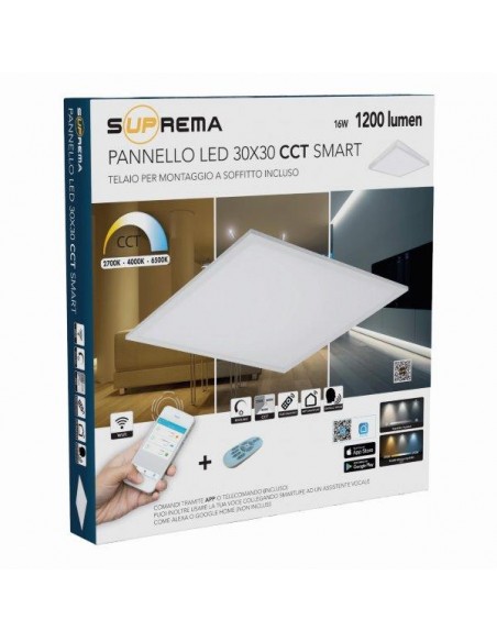 PANNELLO A LED CCT WIFI CM.30X30