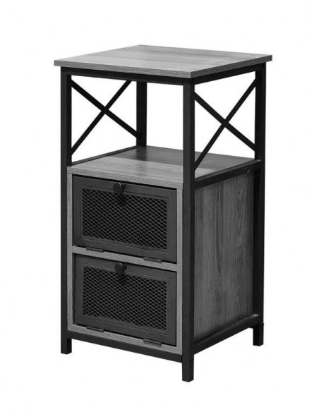 COMODINO INDUSTRIAL 2 ANTE A  RIBALTA 40X35X75H GRIGIO