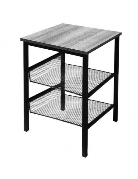 COMODINO INDUSTRIAL 2 RIPIANI 40X40X55H GRIGIO