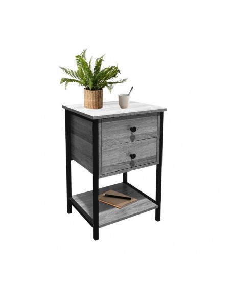 COMODINO INDUSTRIAL CON CASSETTO 40X35X65H GRIGIO