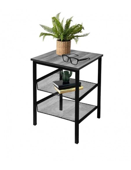 COMODINO INDUSTRIAL 2 RIPIANI 40X40X55H GRIGIO