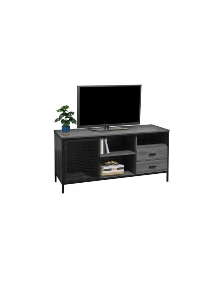 PORTA TV INDUSTRIAL CON ANTA E 2 CASSETTI 120X40X60H GRIGIO