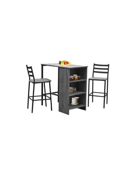 SET BAR PENISOLA INDUSTRIAL CON SGABELLI  GRIGIO