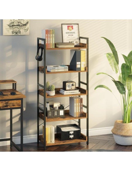 LIBRERIA INDUSTRIAL 4 RIPIANI 80X30X145H QUERCIA