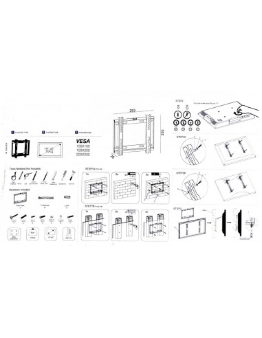 STAFFA TV DA PARETE FISSA 19"-42" STAFFA TV DA PARETE FISSA 19"-42"