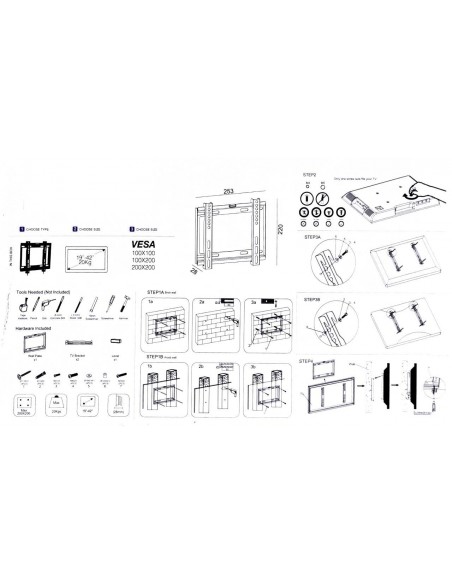 STAFFA TV DA PARETE FISSA 19"-42"