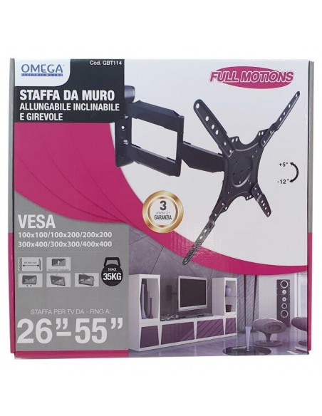 STAFFA TV DA PARETE FULL MOTION 26"-55"