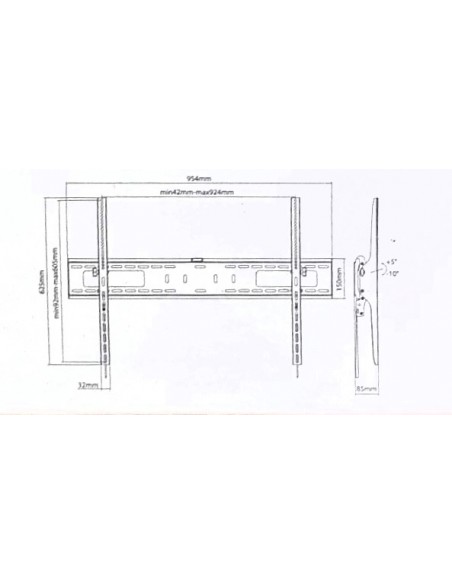 STAFFA DA PARETE INCLINABILE 60"-100"