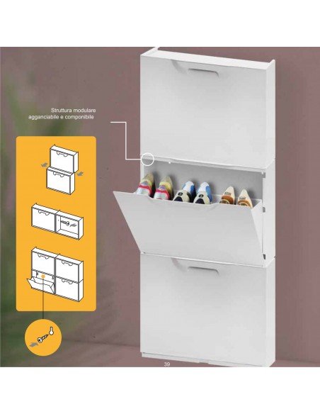 SCARPIERA COMPONIBILE BIANCO 510X173X401