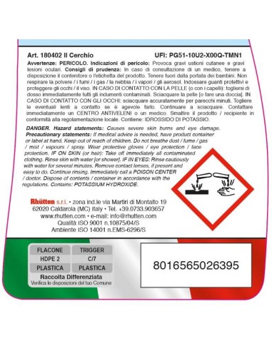 DETERGENTE CERCHI RHUTTEN 750ml DETERGENTE CERCHI RHUTTEN 750ml