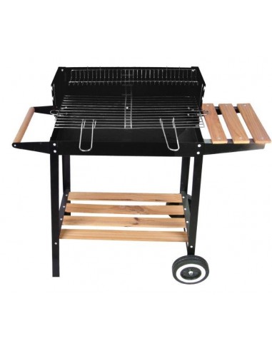 BARBECUE RETTANGOLARE NERO A CARBONE MULTIFUNZIONE