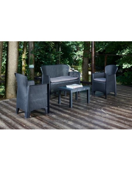 SET SALOTTO JUNGLE ANTRACITE