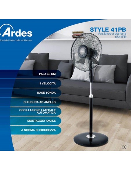 VENTILATORE A PIANTANA 40CM