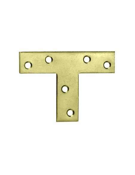 LASTRINE A "T" 70 X 50 X 16 MM. - ZINCATE GIALLO - 4 PZ.