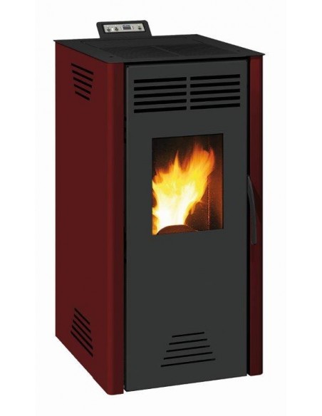STUFA A PELLET INVICTA "ADRANO PLUS" ROSSO 7,3 KW - VENTILATA INVICTA