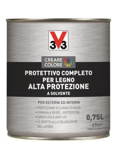 PROTETTIVO COMPLETO PER LEGNO ALTA PROTEZIONE A SOLVENTE SATINATO TRASPARENTE 0,75LT