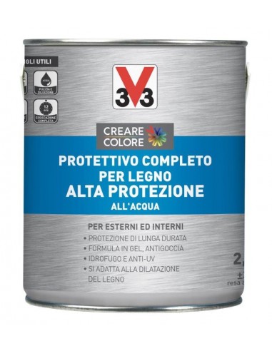 PROTETTIVO COMPLETO PER LEGNO ALTA PROTEZIONE SATINATO TARSPARENTE ALL'ACQUA 2,5LT