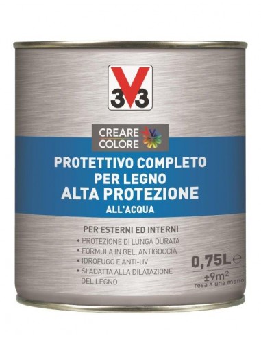 PROTETTIVO COMPLETO PER LEGNO ALTA PROTEZIONE ALL'ACQUA SATINATO TARSPARENTE ALL'ACQUA 0,75LT