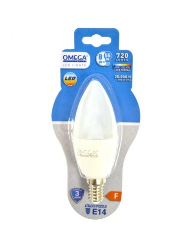 CANDELA LED C37 8W E14 6500K