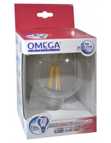 LAMPADINA FILAMENTO GLOBO G125 10W E27 3000K