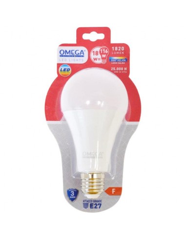 LAMPADINA A GOCCIA LED A70 18W E27 3000K