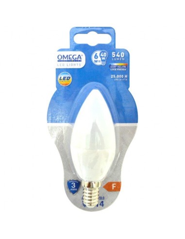 CANDELA LED C37 6W E14 6500K