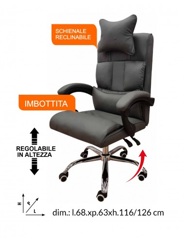 POLTRONA UFFICIO LEO GRIGIO POLTRONA UFFICIO LEO GRIGIO