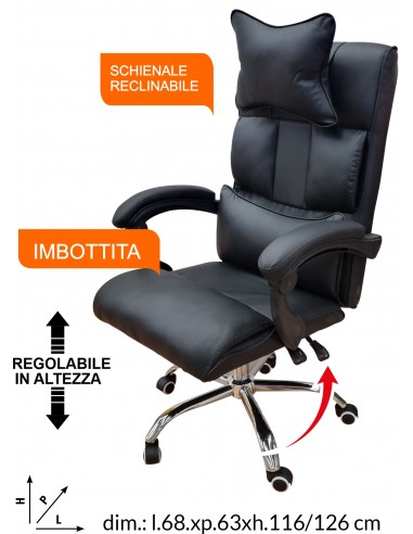 POLTRONA UFFICIO LEO NERO POLTRONA UFFICIO LEO NERO