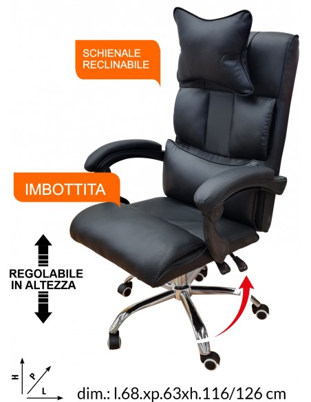 POLTRONA UFFICIO LEO NERO