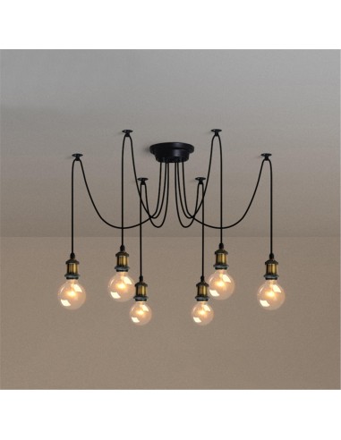 LAMPADARIO SPIDER OTTONE 6 CAVI