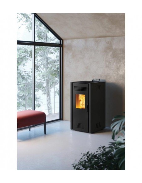 stufa pellet nuova adrano 7kw nero