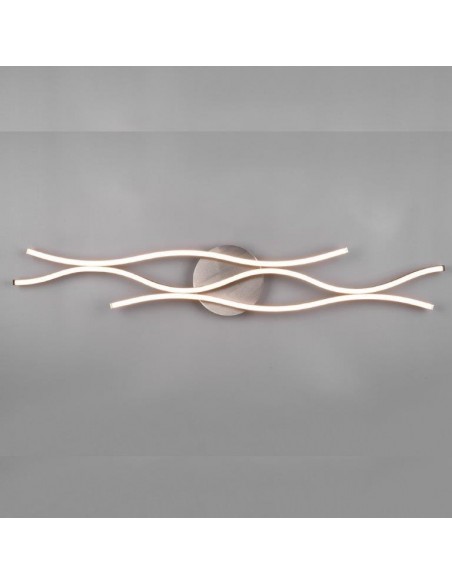 BLAZE PLAFONIERA LED ONDULATA METALLO ALLUMINIO E NERO REGOLAZIONE INTENSITA' E TEMPERATURA LUCE CON INTERRUTTORE L. 108CM