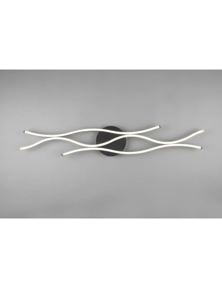 BLAZE PLAFONIERA LED ONDULATA METALLO OTTONE E NERO CON REGOLAZIONE INTENSITA' E TEMPERATURA LUCE CON INTERRUTTORE L. 108CM