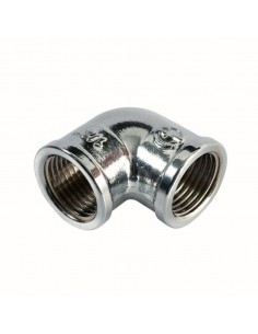 GOMITO 3/8 FF OTTONE CROMATO