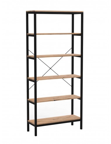 LIBRERIA "INDUSTRIAL" DIM.: 80X30x180CM. COLORE QUERCIA