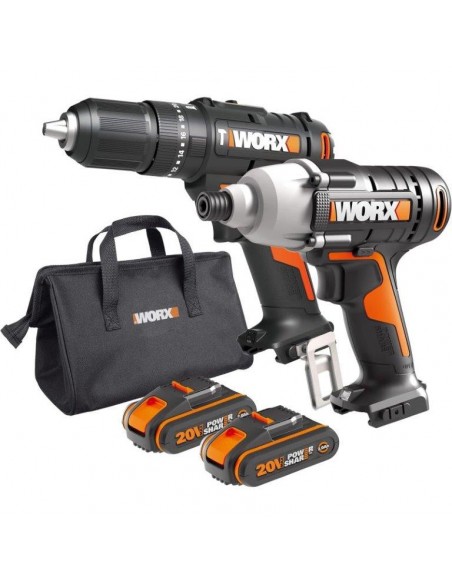 SET 2 AVVITATORI + 2 BATTERIE 20V 2AH
