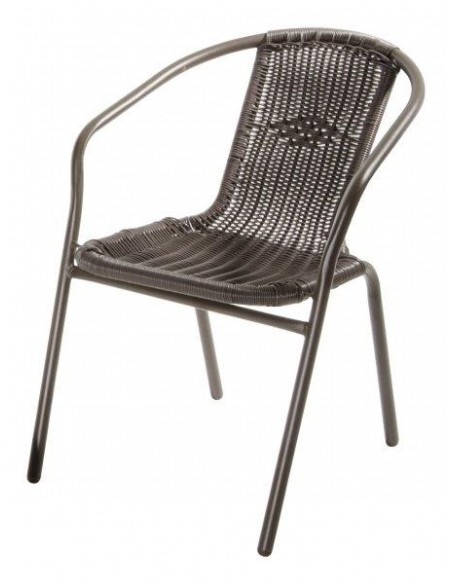 SEDIA CON BRACCIOLI MARRONE 53,5X60,5X75H