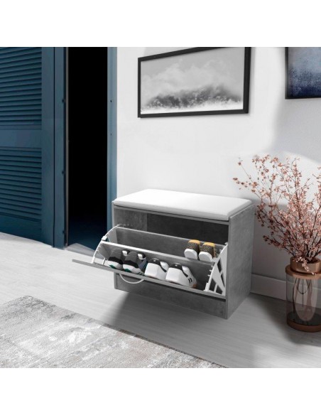 PANCA SCARPIERA 60X30X48 GRIGIO CEM