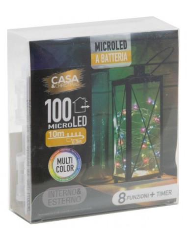 MICROLED 100 MULTICOLOR BATTERIA 8F-INTERNO ED ESTERNO