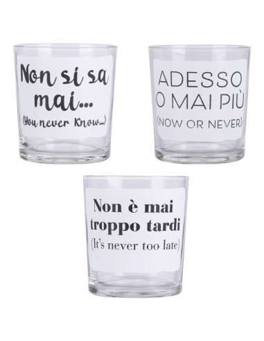 MOODS SET 3 BICCHIERI VETRO 270ML BIANCO SERIE 1