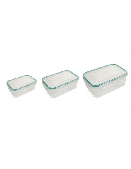 SET 3 CONTENITORI ERMETICI VERDE RETTANGOLARE