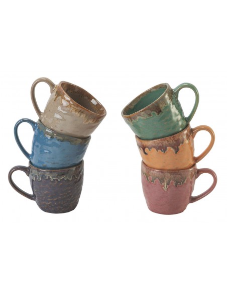 KEROS SET 6 TAZZINE CAFFE SENZA PIATTINO  6 COLORI ASSORTITI