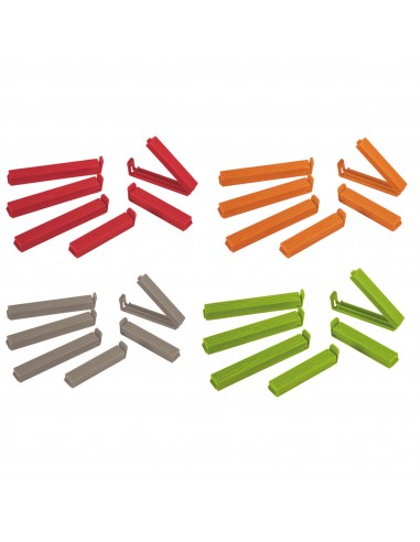 SET 6 MOLLETTE CHIUDI PACCO 4 COLORI ASSORTITI