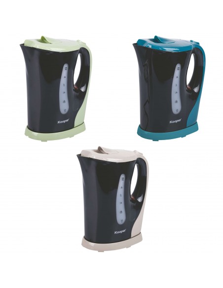 BOLLITORE ELETTRICO IN PLASTICA NERO 3 COLORI ASSORTITI 2L 1300