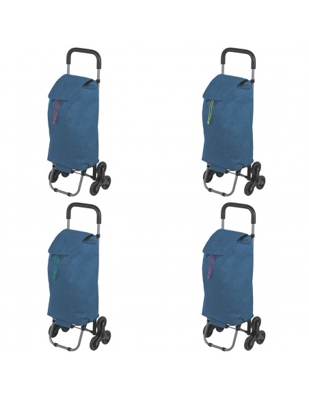 CARRELLO SPESA JEANS 6 RUOTE 4 COLORI ASSORTITI