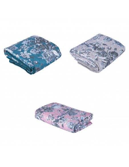 COPRIDIVANO ANTIM FLOWER 3 COLORI ASSORTITI 3 POSTI 279X179CM