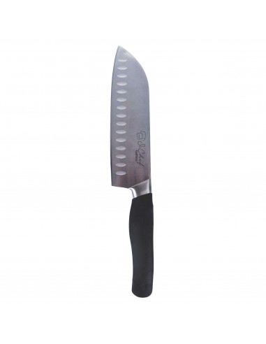 COLTELLO SANTOKU LAMA 18CM ACCIAO INOX MANICO NERO