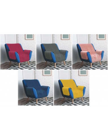 COPRIPOLTRONA EFFETTO VELLUTO 159X183CM 5 COLORI ASSORTITI